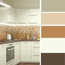 Colors combined with brown and beige in the kitchen interior