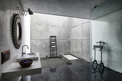 Concrete in the bathroom design photo