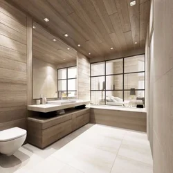 Photo of a bathroom in a timber house