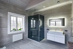 Photo of a bathroom in a timber house