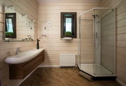 Photo of a bathroom in a timber house