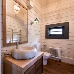 Photo of a bathroom in a timber house