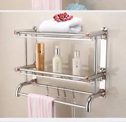 Towel racks in the bathroom photo
