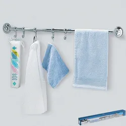 Towel racks in the bathroom photo