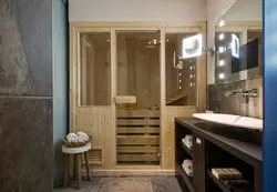 Пәтерде сауна дизайны бар ванна