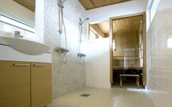 Bath With Sauna Design In The Apartment