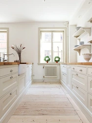 Kitchen design in a modern style in light colors photo wallpaper