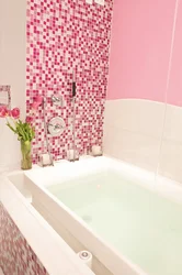 Bath Interior With Pink Tiles