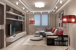 Living room interior 22 sq m photo