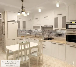 Kitchen interior with light floor