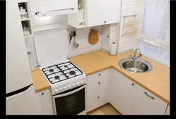 Kitchen Design In Khrushchev With A Refrigerator 8 Sq.
