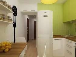Kitchen Design In Khrushchev With A Refrigerator 8 Sq.