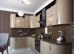 Kitchen color coffee with milk in the interior