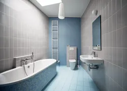 Gray And Blue In The Bathroom Interior