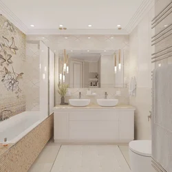 Açıq rənglərdə hamam və tualet interyeri