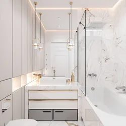Açıq rənglərdə hamam və tualet interyeri