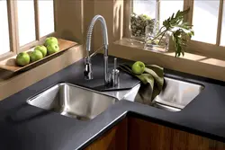 Kitchen interior with one small window