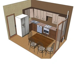 Small kitchen interior design with boiler