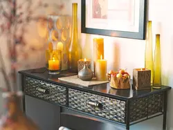 Candles In The Living Room Interior Photo