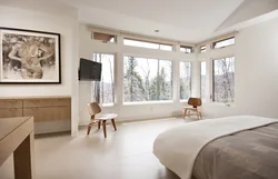 Bedroom interior floor-to-ceiling windows