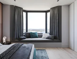 Bedroom Interior Floor-To-Ceiling Windows