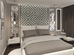 Tiles on the wall in the bedroom interior