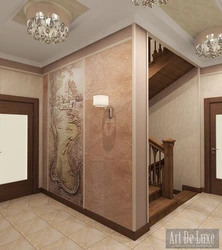 Дәліздегі сәндік сылақпен жасалған қабырғалардың дизайны фото