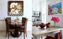 Painting in the kitchen and dining table photo