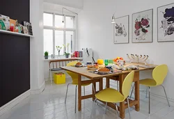 Painting in the kitchen and dining table photo