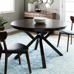 Kitchen design with brown table and chairs