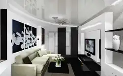 Müasir Qara Və Ağ Qonaq Otağı Dizaynı