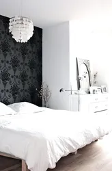 Divar Kağızı Qara Və Ağ Olduqda Yataq Otağında Daxili