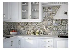 Kitchen apron made of large tiles design