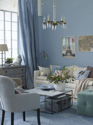 Gray blue living room walls photo