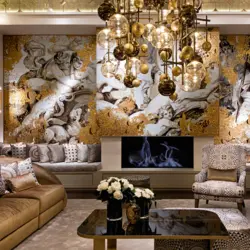 Mosaic on the wall in the living room photo