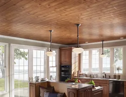 Photos of wooden ceilings in apartments