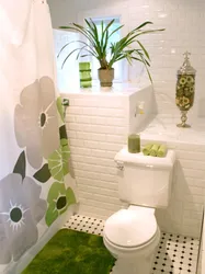 Design And Interior With Flowers In The Bathroom