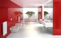 Design and interior with flowers in the bathroom