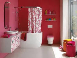 Design and interior with flowers in the bathroom