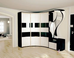 Corner wardrobe for living room design