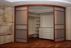 Corner wardrobe for living room design