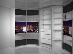 Corner wardrobe for living room design