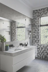 Black gray bathroom interior