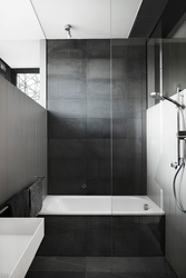 Black gray bathroom interior