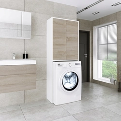 Built-in washing machine in the bathroom in the closet photo