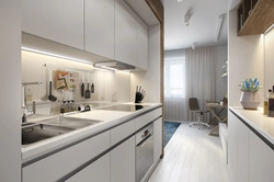 Studio kitchen design 30 sq.m. photo