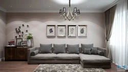 Design of plain walls in the living room
