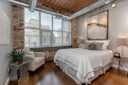Loft bedroom design in light colors