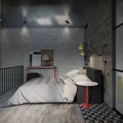 Small loft bedroom photo