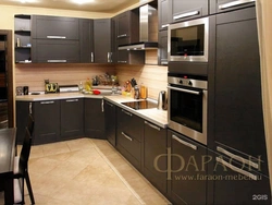 Kitchen with corner oven photo